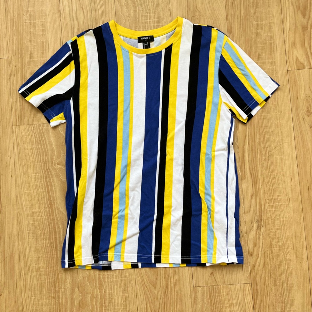 Forever 21 Men’s Striped Shirt Size Small - Blue Yellow White